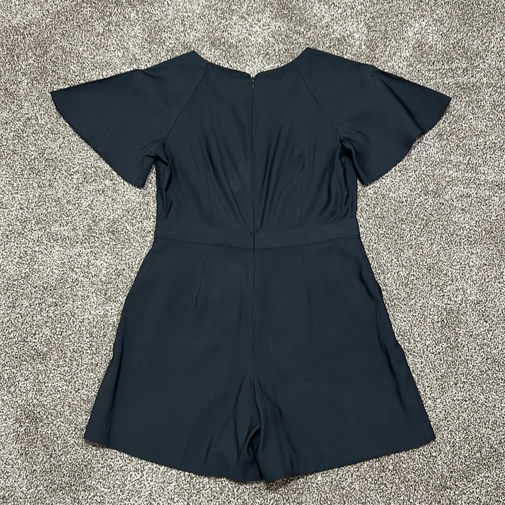 Banana Republic Petite romper flutter sleeve shorts pockets black 2P one piece - Picture 13 of 16